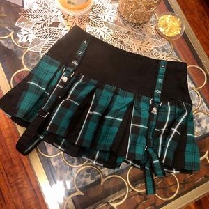 Green and black plaid mini